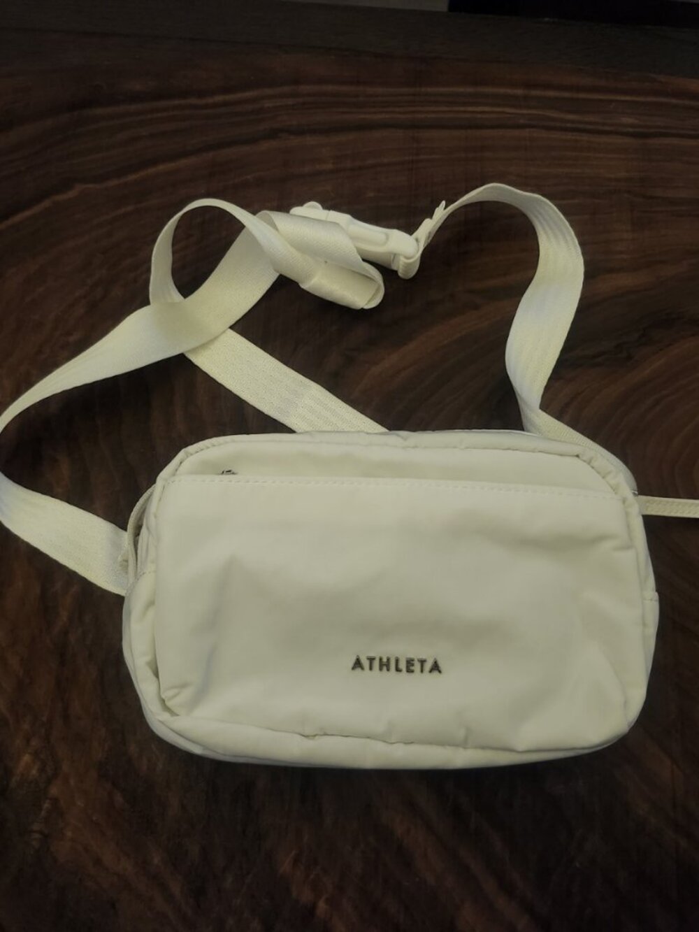 Athleta White On White All About Belt Bag Crossbody Fanny Pack One Size